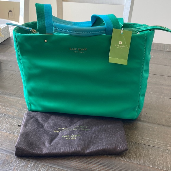 kate spade Handbags - BNWT Kate Spade Web Quinn Leroy Street Green Canvas Tote Bag Purse
